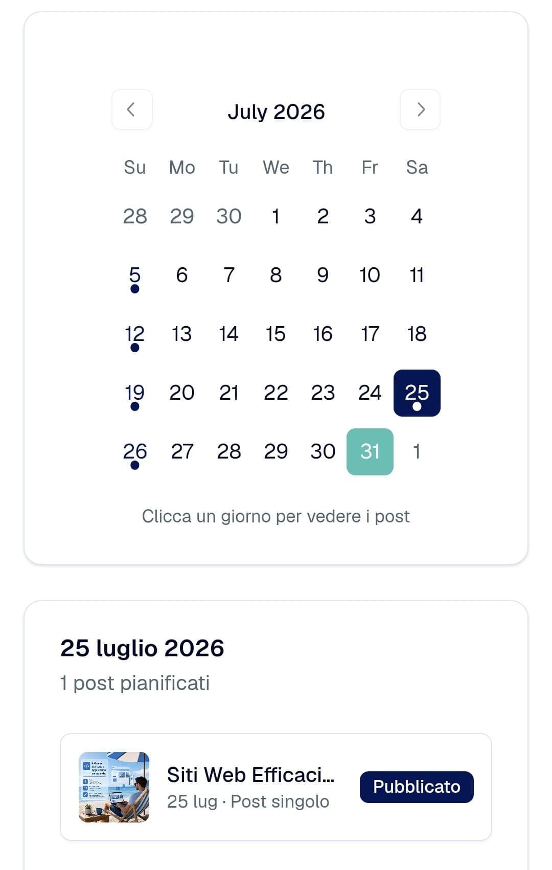 Calendario editoriale di Wiloo